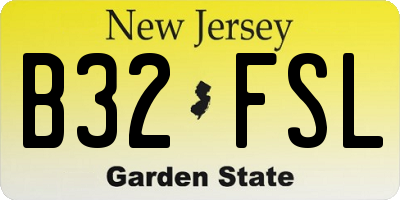 NJ license plate B32FSL