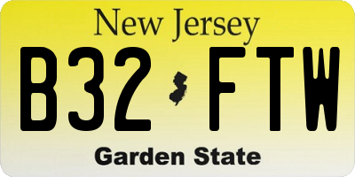 NJ license plate B32FTW