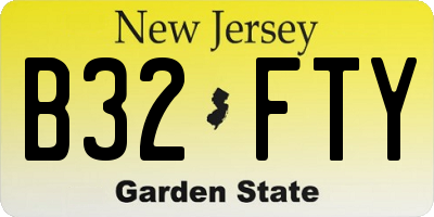 NJ license plate B32FTY
