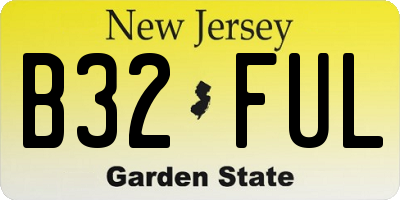 NJ license plate B32FUL