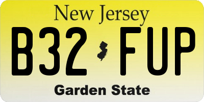 NJ license plate B32FUP
