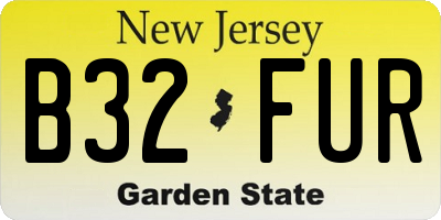 NJ license plate B32FUR