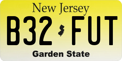 NJ license plate B32FUT