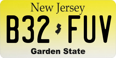 NJ license plate B32FUV