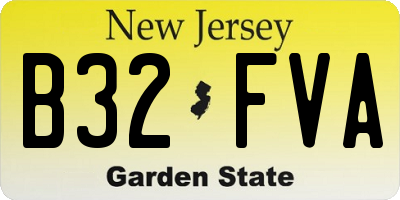 NJ license plate B32FVA