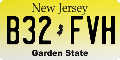 NJ license plate B32FVH