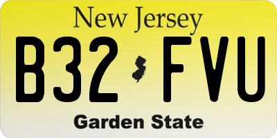 NJ license plate B32FVU