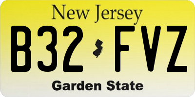 NJ license plate B32FVZ