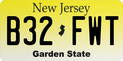 NJ license plate B32FWT