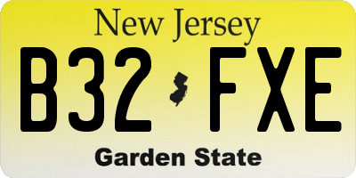 NJ license plate B32FXE