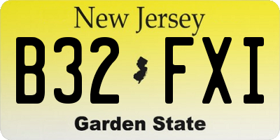NJ license plate B32FXI