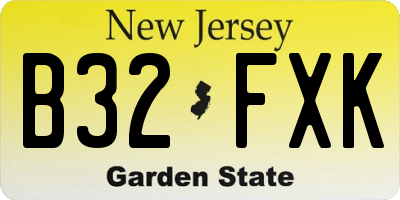 NJ license plate B32FXK
