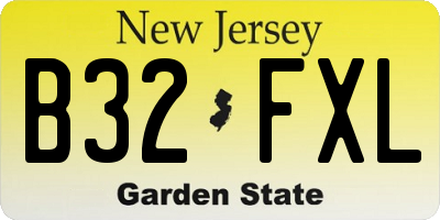 NJ license plate B32FXL