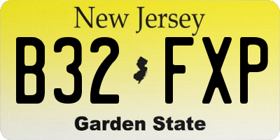 NJ license plate B32FXP