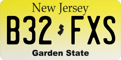 NJ license plate B32FXS
