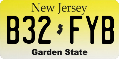 NJ license plate B32FYB
