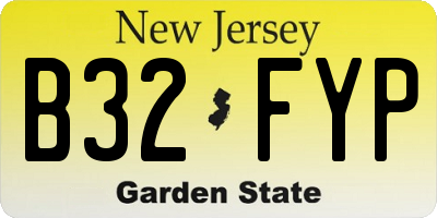 NJ license plate B32FYP