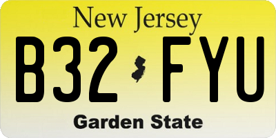 NJ license plate B32FYU