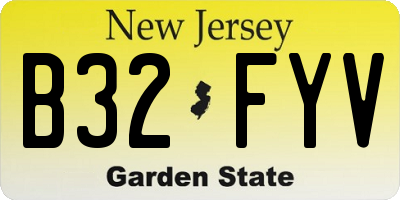 NJ license plate B32FYV