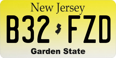 NJ license plate B32FZD