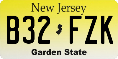 NJ license plate B32FZK