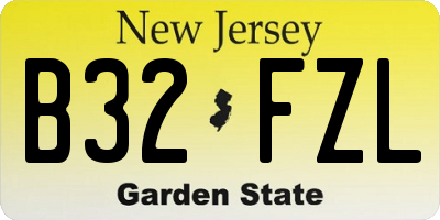 NJ license plate B32FZL