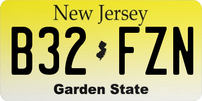 NJ license plate B32FZN