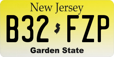 NJ license plate B32FZP