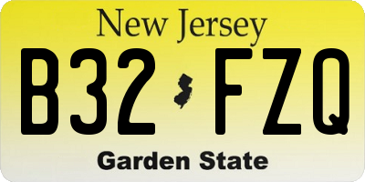 NJ license plate B32FZQ