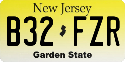 NJ license plate B32FZR