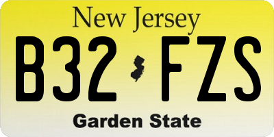 NJ license plate B32FZS