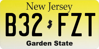 NJ license plate B32FZT