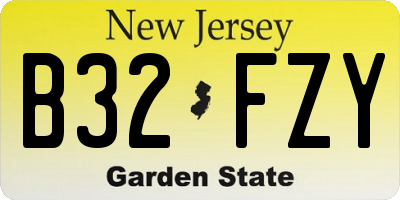 NJ license plate B32FZY