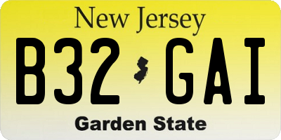 NJ license plate B32GAI