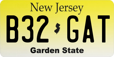 NJ license plate B32GAT