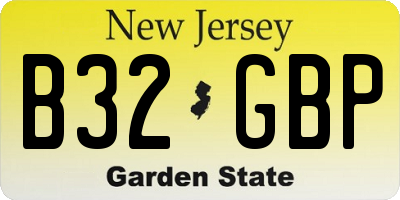 NJ license plate B32GBP