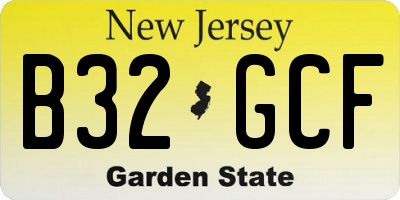 NJ license plate B32GCF