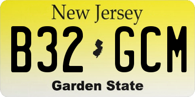 NJ license plate B32GCM