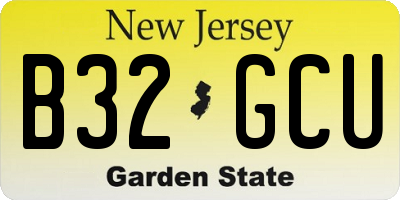 NJ license plate B32GCU