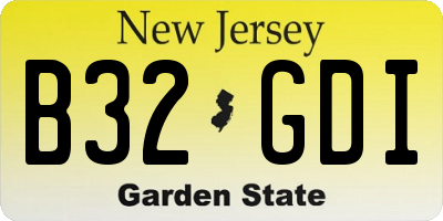 NJ license plate B32GDI