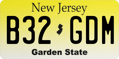 NJ license plate B32GDM
