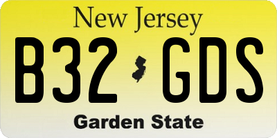 NJ license plate B32GDS