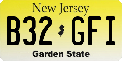 NJ license plate B32GFI