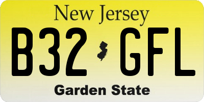NJ license plate B32GFL