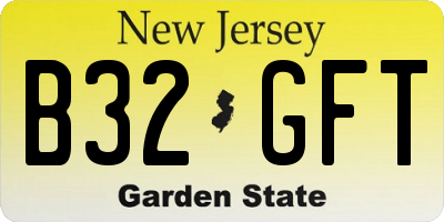 NJ license plate B32GFT