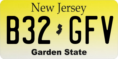 NJ license plate B32GFV