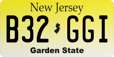 NJ license plate B32GGI