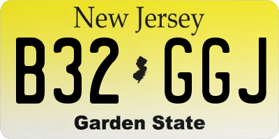 NJ license plate B32GGJ