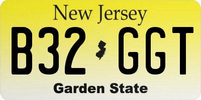 NJ license plate B32GGT