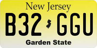 NJ license plate B32GGU